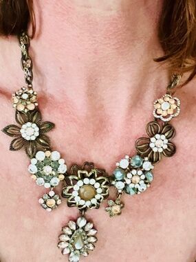J. Crew Crystal Floral Statement Necklace
